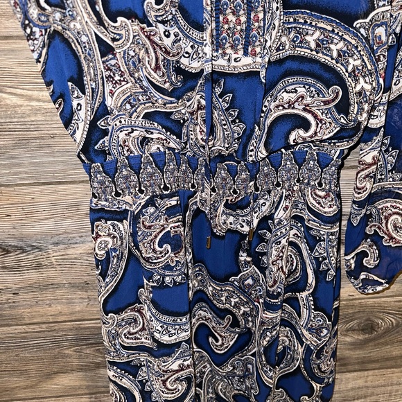 WHBM Long-Sleeve Paisley Dress - Picture 10 of 12